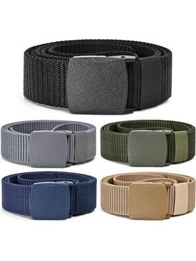 Mens Tactical Nylon Belts 5 Pack Military Metal Free Adjustable Outdoor Gear